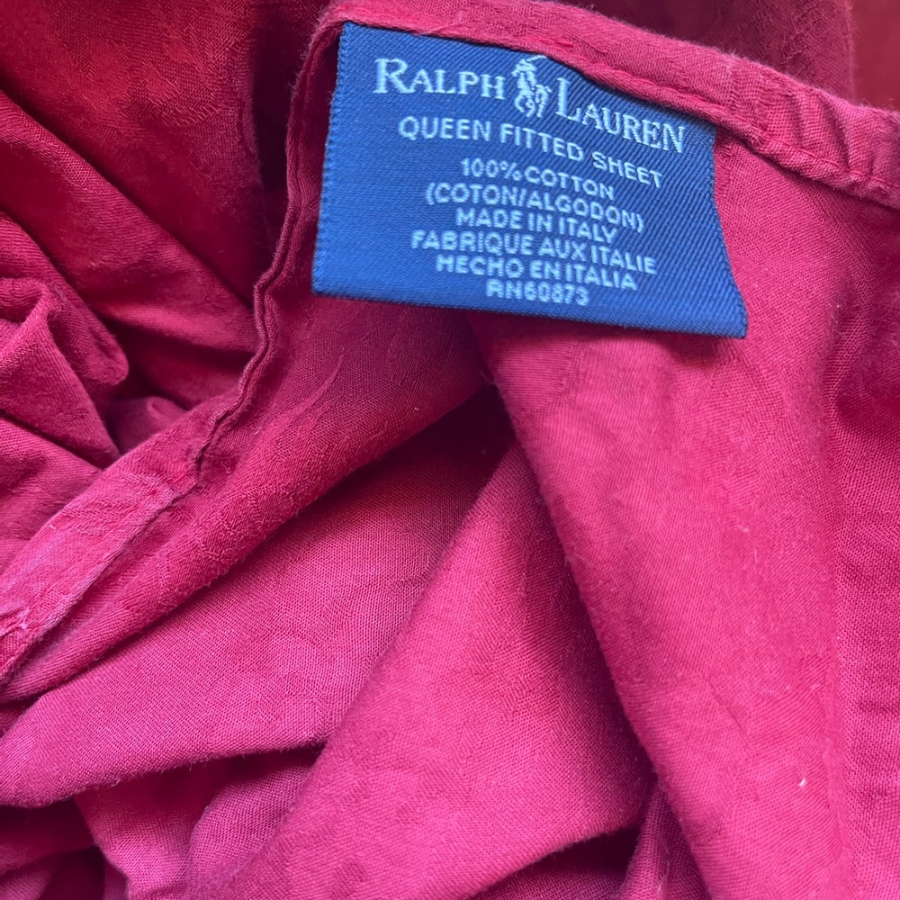 Ralph Lauren Dignitary Red Chinoiserie Queen Sheet Set - Picture 5 of 5